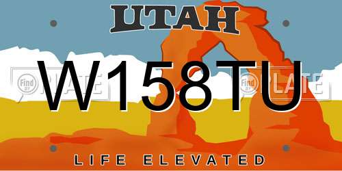 W158TU Utah License Plate