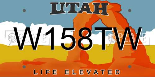 W158TW Utah License Plate