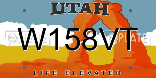 W158VT Utah License Plate