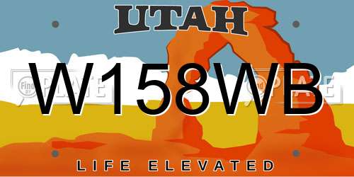 W158WB Utah License Plate