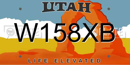 W158XB Utah License Plate