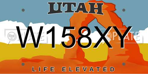 W158XY Utah License Plate