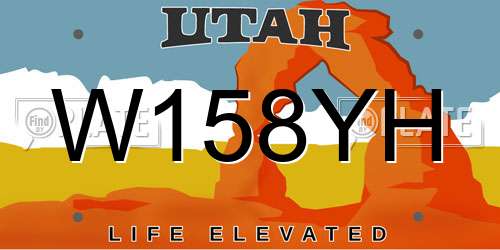 W158YH Utah License Plate