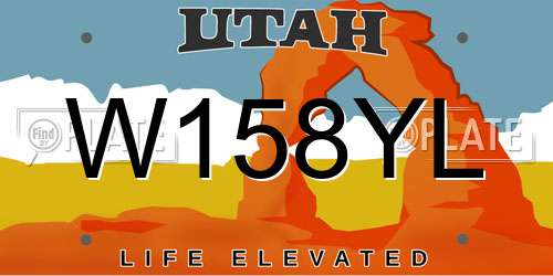 W158YL Utah License Plate