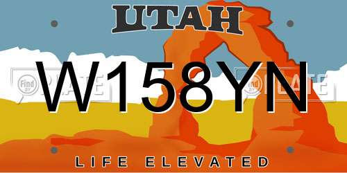 W158YN Utah License Plate