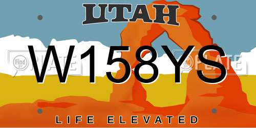 W158YS Utah License Plate