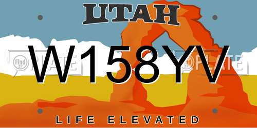 W158YV Utah License Plate