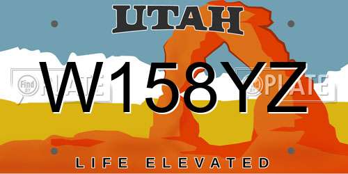 W158YZ Utah License Plate