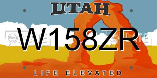 W158ZR Utah License Plate