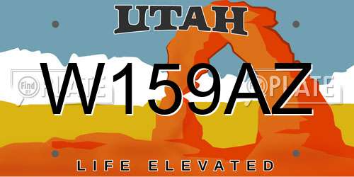 W159AZ Utah License Plate