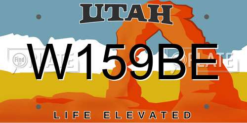 W159BE Utah License Plate