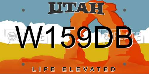 W159DB Utah License Plate