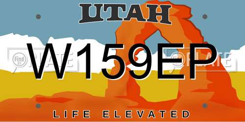 W159EP Utah License Plate