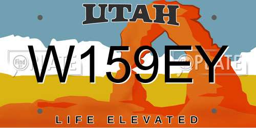 W159EY Utah License Plate