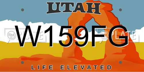 W159FG Utah License Plate