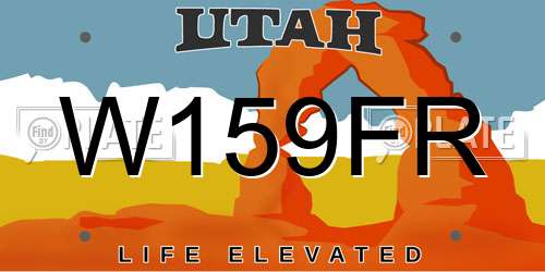 W159FR Utah License Plate