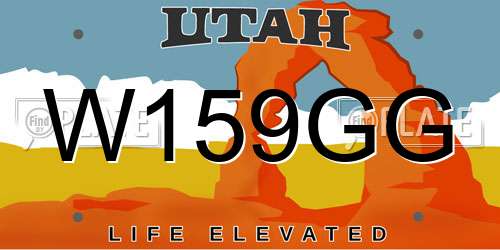 W159GG Utah License Plate