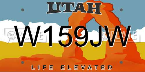 W159JW Utah License Plate