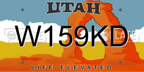 W159KD Utah License Plate