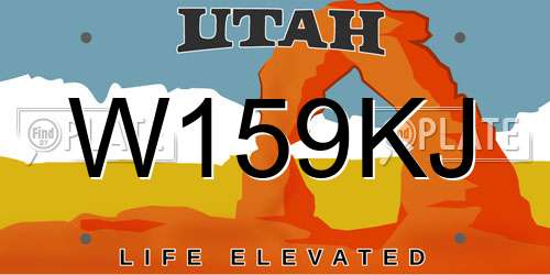 W159KJ Utah License Plate
