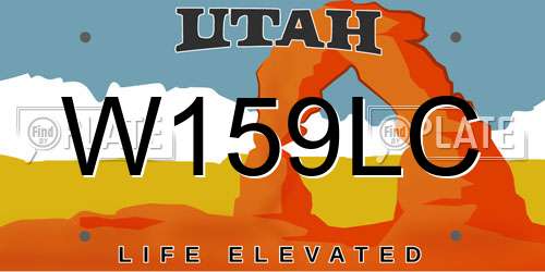 W159LC Utah License Plate