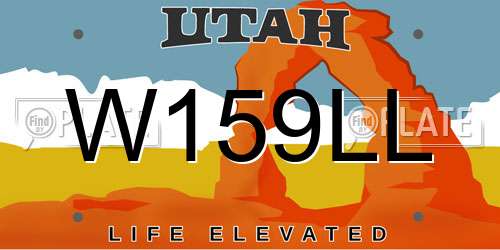 W159LL Utah License Plate
