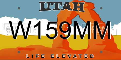 W159MM Utah License Plate