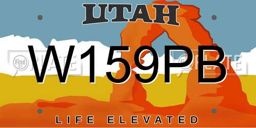 W159PB Utah License Plate