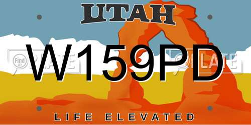 W159PD Utah License Plate