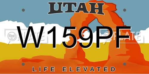 W159PF Utah License Plate