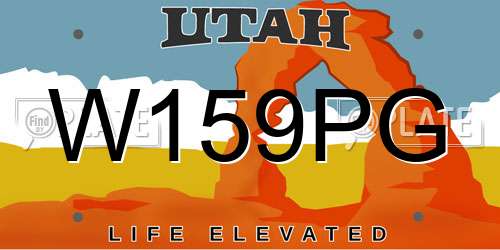 W159PG Utah License Plate