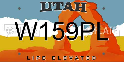 W159PL Utah License Plate