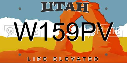 W159PV Utah License Plate