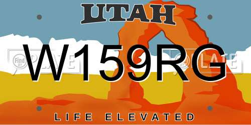 W159RG Utah License Plate
