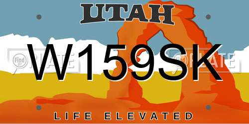 W159SK Utah License Plate