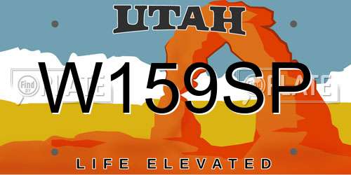 W159SP Utah License Plate