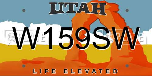W159SW Utah License Plate