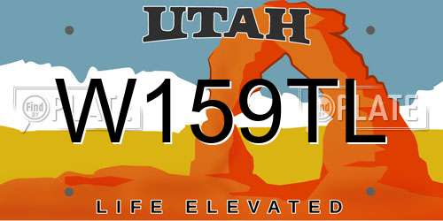 W159TL Utah License Plate