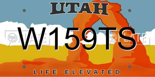 W159TS Utah License Plate