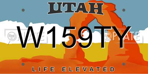 W159TY Utah License Plate