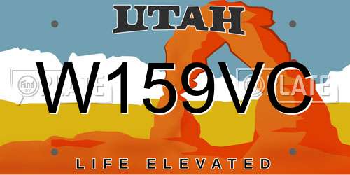 W159VC Utah License Plate