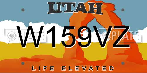 W159VZ Utah License Plate