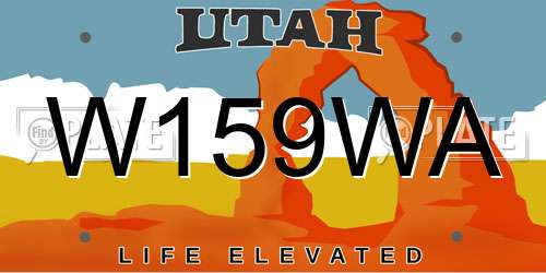 W159WA Utah License Plate