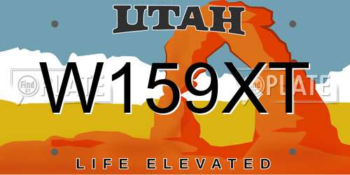 W159XT Utah License Plate