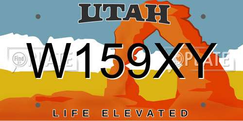 W159XY Utah License Plate