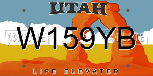 W159YB Utah License Plate