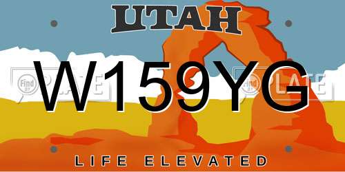 W159YG Utah License Plate