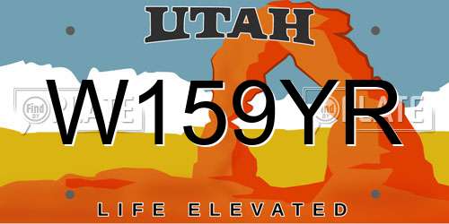 W159YR Utah License Plate