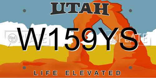 W159YS Utah License Plate