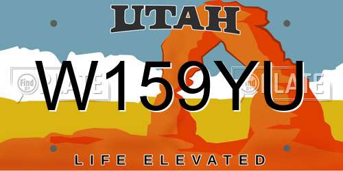 W159YU Utah License Plate